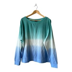 Splendid Ombré Thermal Knit Long Sleeve Pullover XL NWT